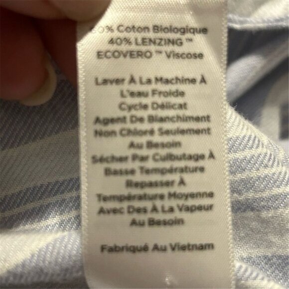 Haven Well Within Women's Striped Pajama Set XL Blue White Organic Cotton - Picture 9 of 14